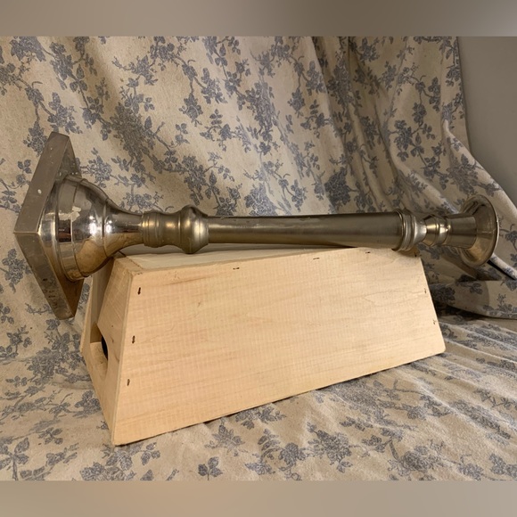 VTG 16" Tall Silver Candlestick with Square Base 2.5lbs - Picture 6 of 10